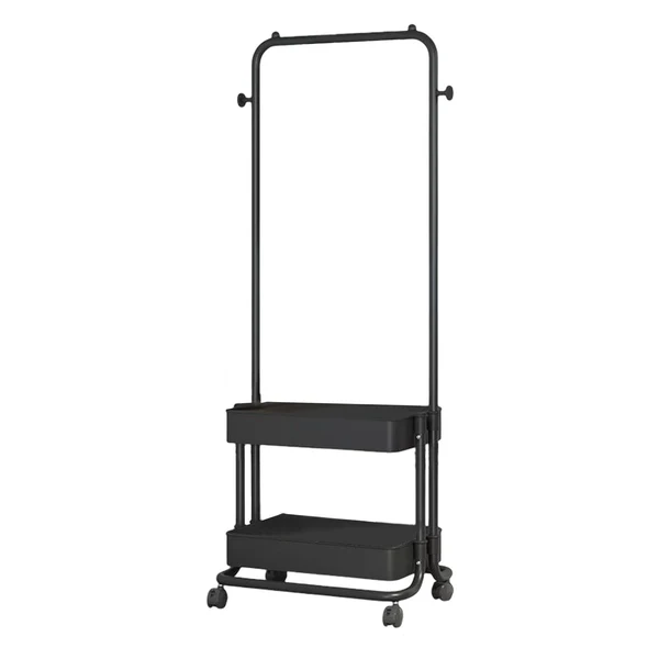 Lightweight Maxbell Clothing Rack with Wheels Clothes Drying Rack for Bedroom Laundry Room Black Excellent
