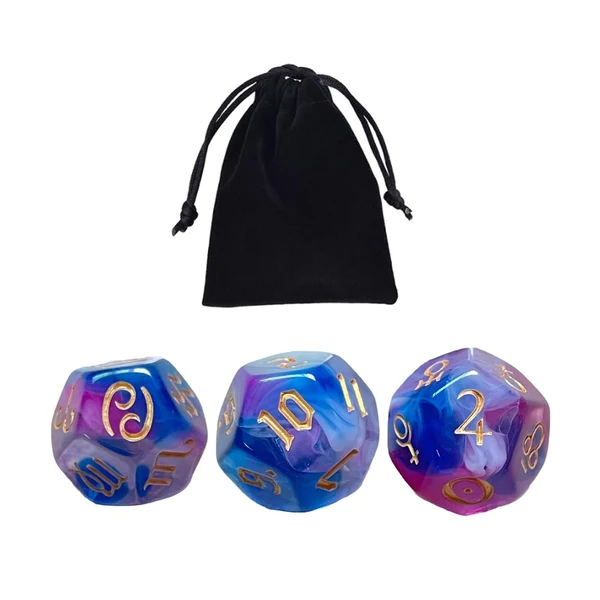 Premium Maxbell 3Pcs Acrylic Astrological Dice Constellation Dice for gifts Style F Exceptional