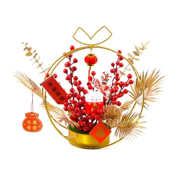 Solid Maxbell Chinese New Year Ornaments Lighted Artificial Potted Flower for Home Wedding Style A Fashionable