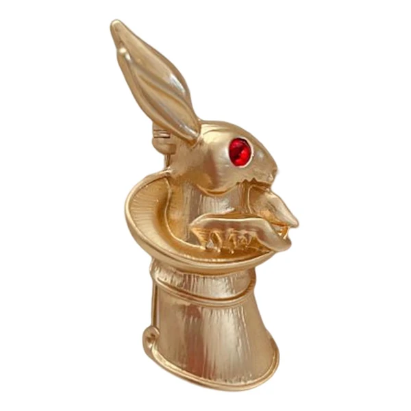Enhanced Maxbell Alloy Rabbit Brooch Breastpin Jewelry Bunny Lapel Pin for Coat Backpacks Hat StyleA High-End