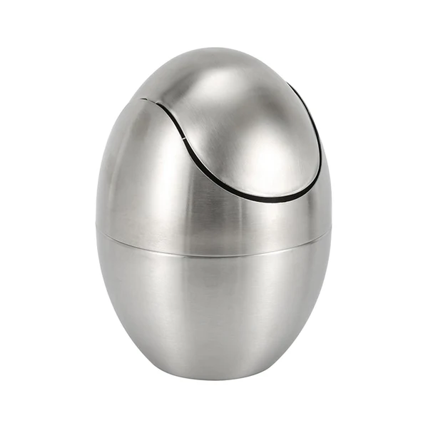 Trendy Maxbell Durable Mini Trash Can Eggs Desktop Trash Can for Kitchen Countertop Bedroom Refined