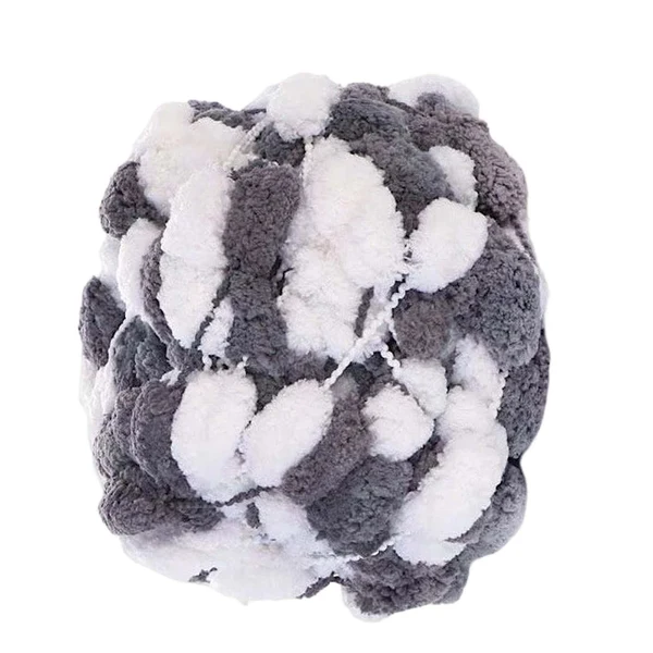 Outstanding Maxbell Pom Pom Chunky Yarn Arm Knitting Pillow Blanket Rug Making Hand Knit Garland Gray White Flexible