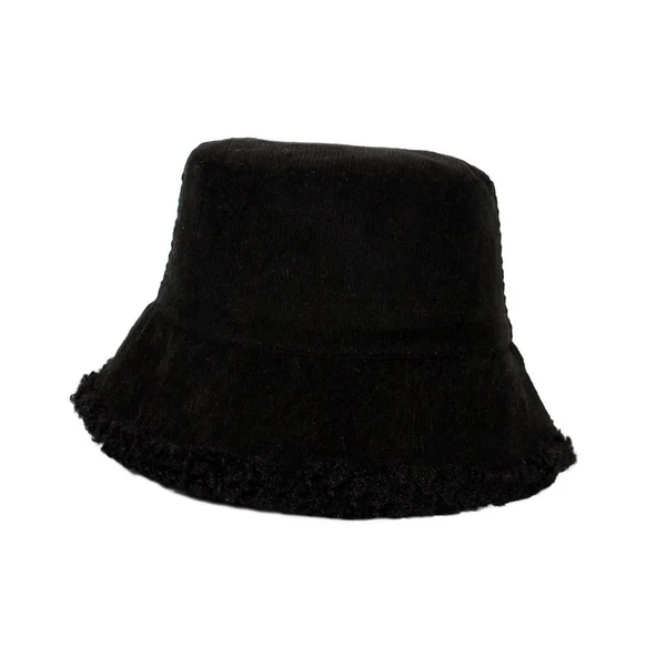 Exclusive Maxbell Elegant Plush Bucket Hat Autumn Winter Hat for Backpacking Travel Parties Black Recyclable