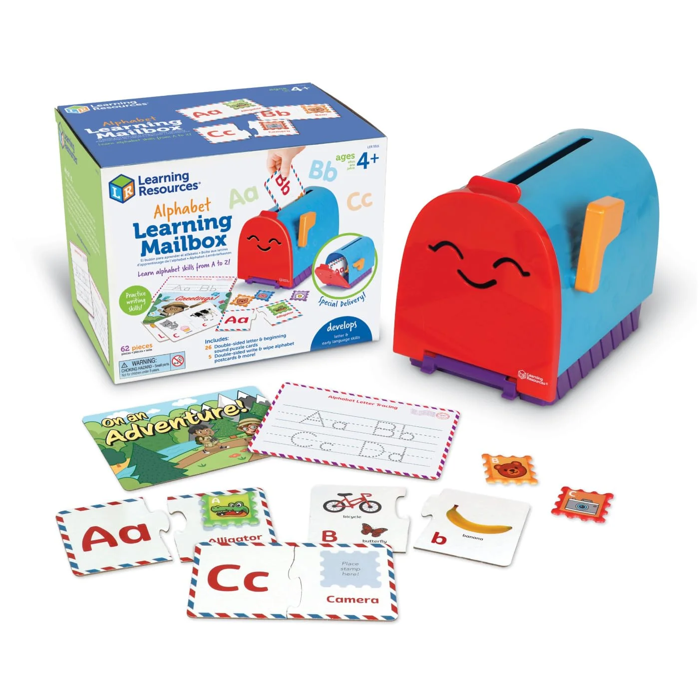 Trendy Learning Resources Alphabet Learning Mailbox – Montessori Toddler Toy for ABC Tracing Writing Pretend Play Fine Motor Skills Preschool Gift Quality