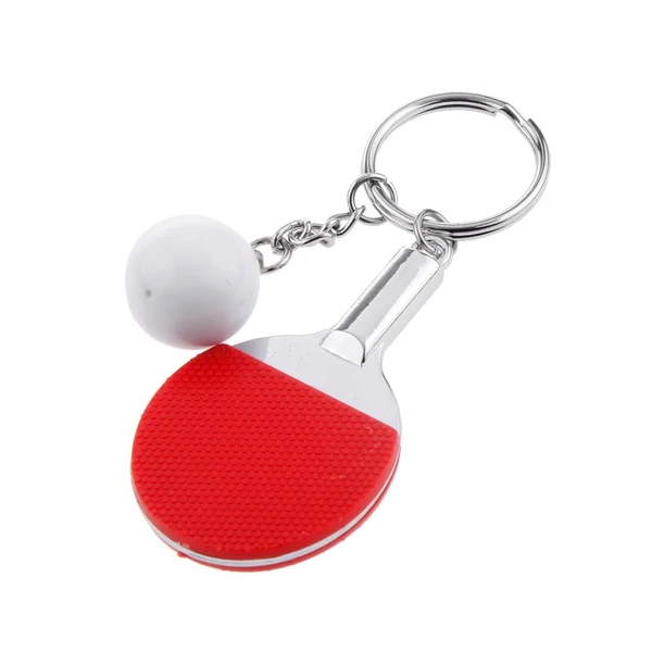High-Grade Maxbell Mini Red Table Tennis w Ball Charm Pendant Purse Bag Sports Keyring Keychain Gift Pure