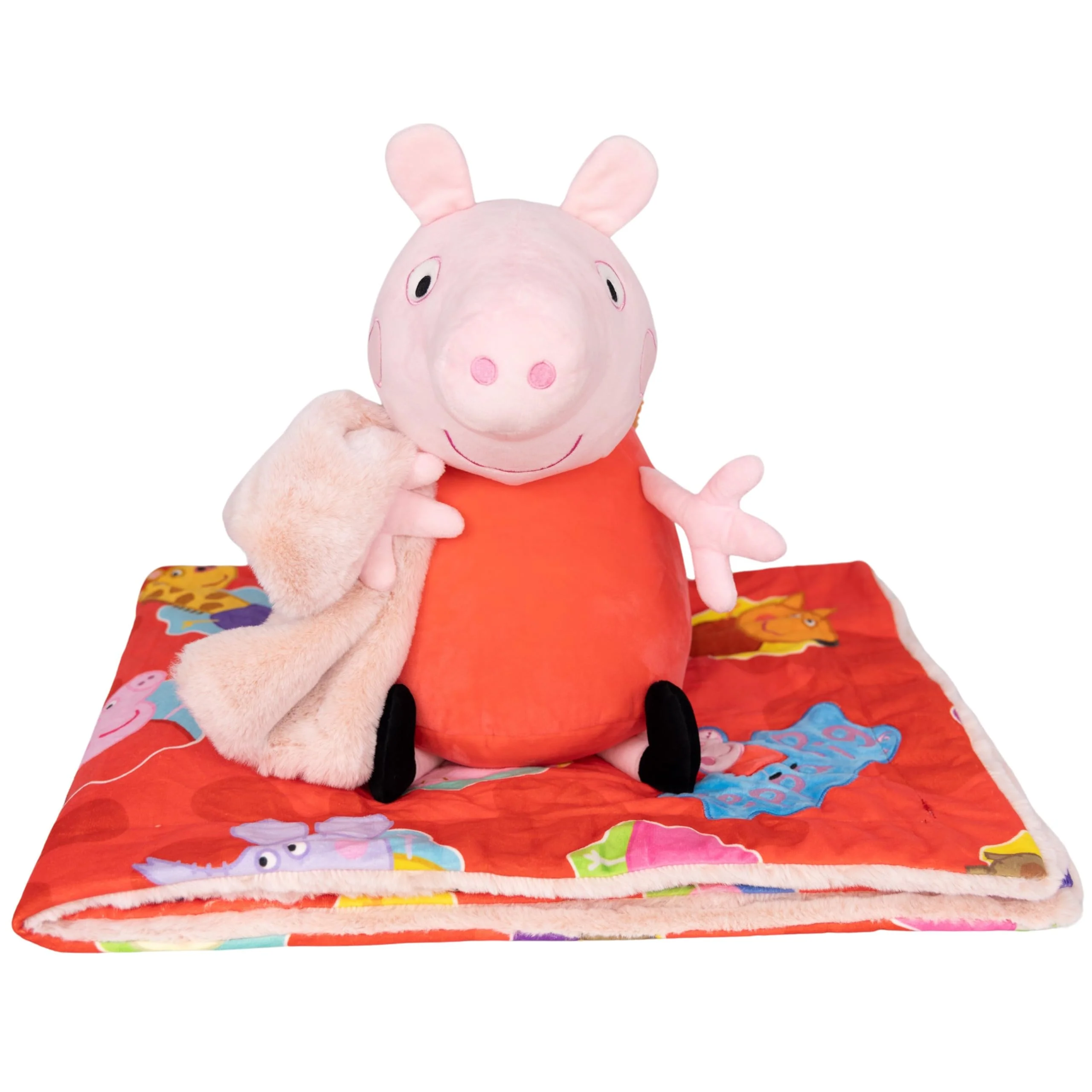 Expertly Made Plushible Blankie ie Peppa Pig Stuffed Animal Blanket - 2-in-1 Baby Plush Toy with Ultra Soft Sensory Fabric Machine Washable Baby Blanket with Refined