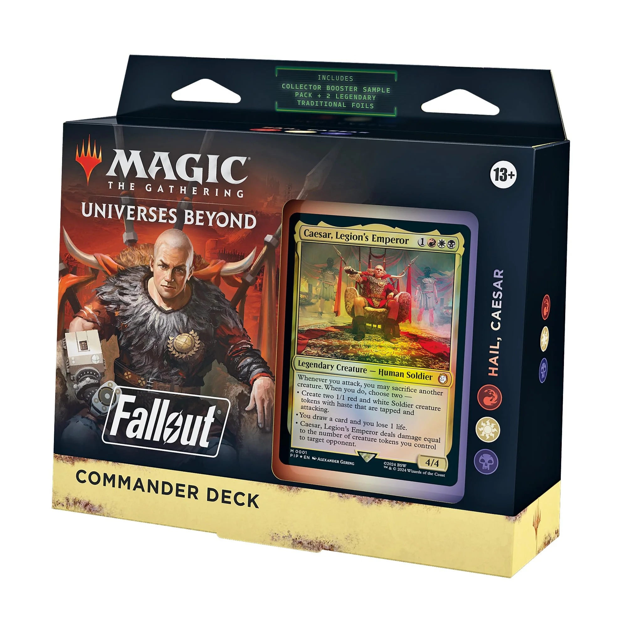 Lightweight The Gathering Fallout Commander Deck - Hail Caesar 100-Card Deck 2-Card Collector Booster Sample Pack Accessories Green