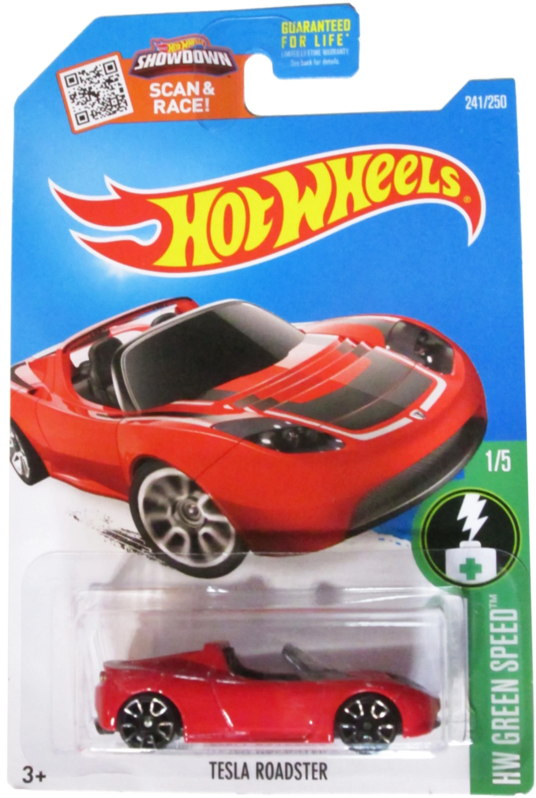 Safe Hot Wheels 2016 H.W. Green Speed Tesla Roadster Red 241 250 Functional