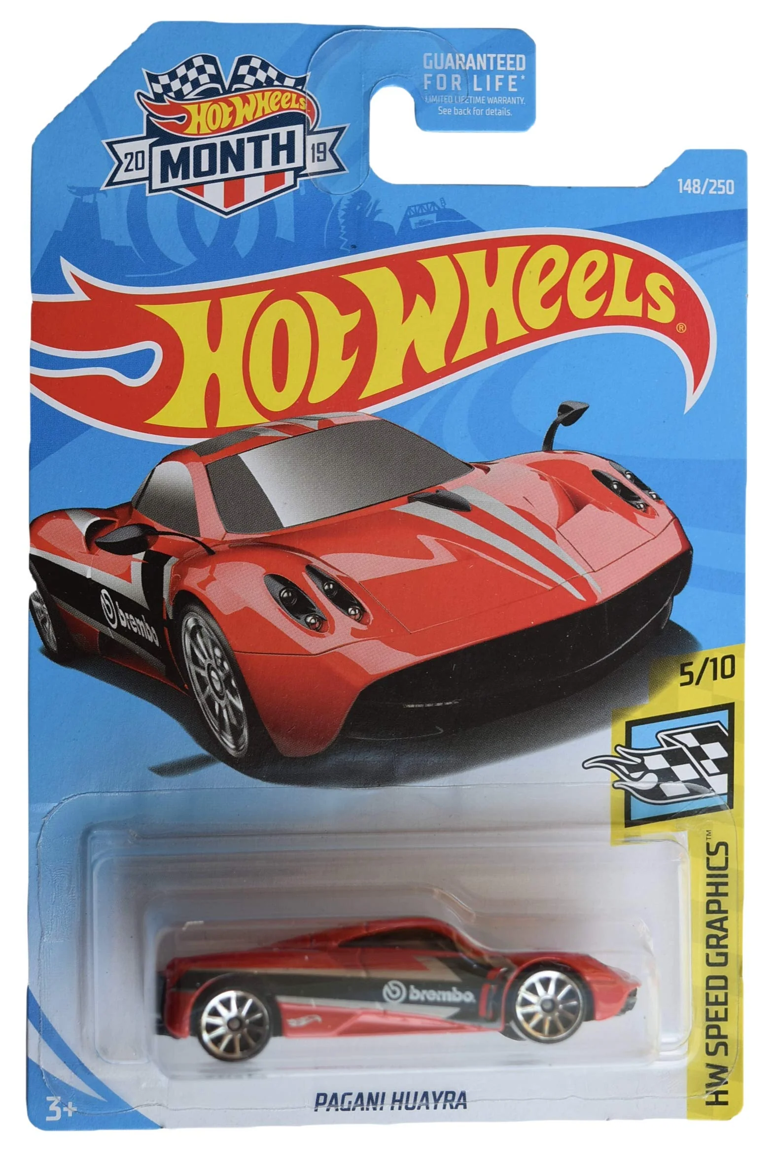 Original Design Hot Wheels Speed Graphics 5 10 red Pagani Huayra 148 250 2019 Month Card Contemporary
