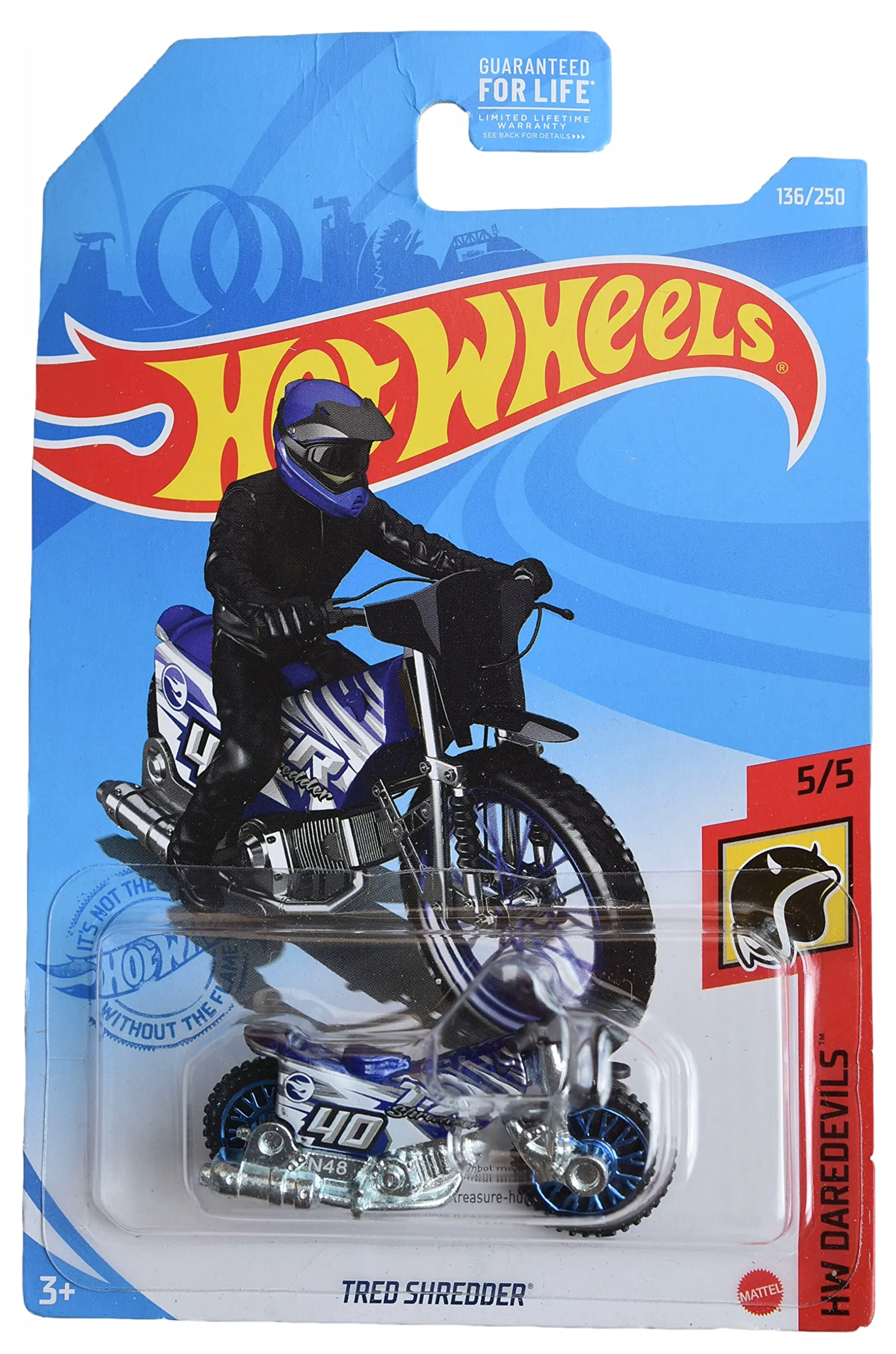 Official Hot Wheels Tred Shredder - Daredevils 136 250 - Blue Healthy