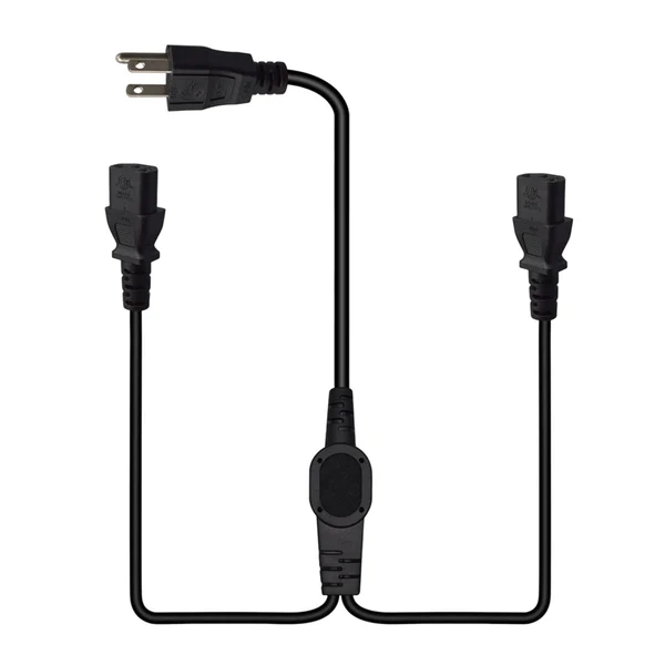Relaxed Maxbell Maxbell 5-15P to 2x IEC320 C13 Power Cord 3 Prong for Monitors Laptop Rice Cookers 200cm Premium Material