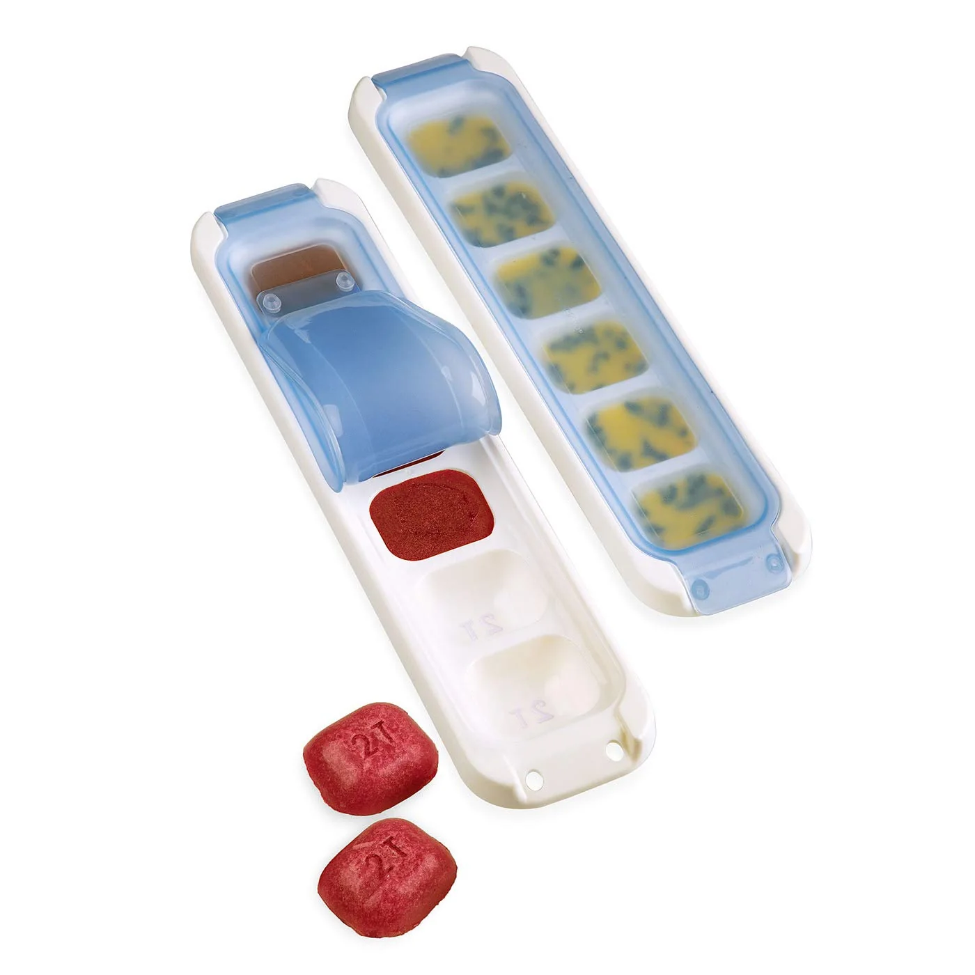 Efficient Prepworks zer Pods 2 Tablespoon Reusable Food Storage Tray Containers Set of 2 Blue White Expertly Made