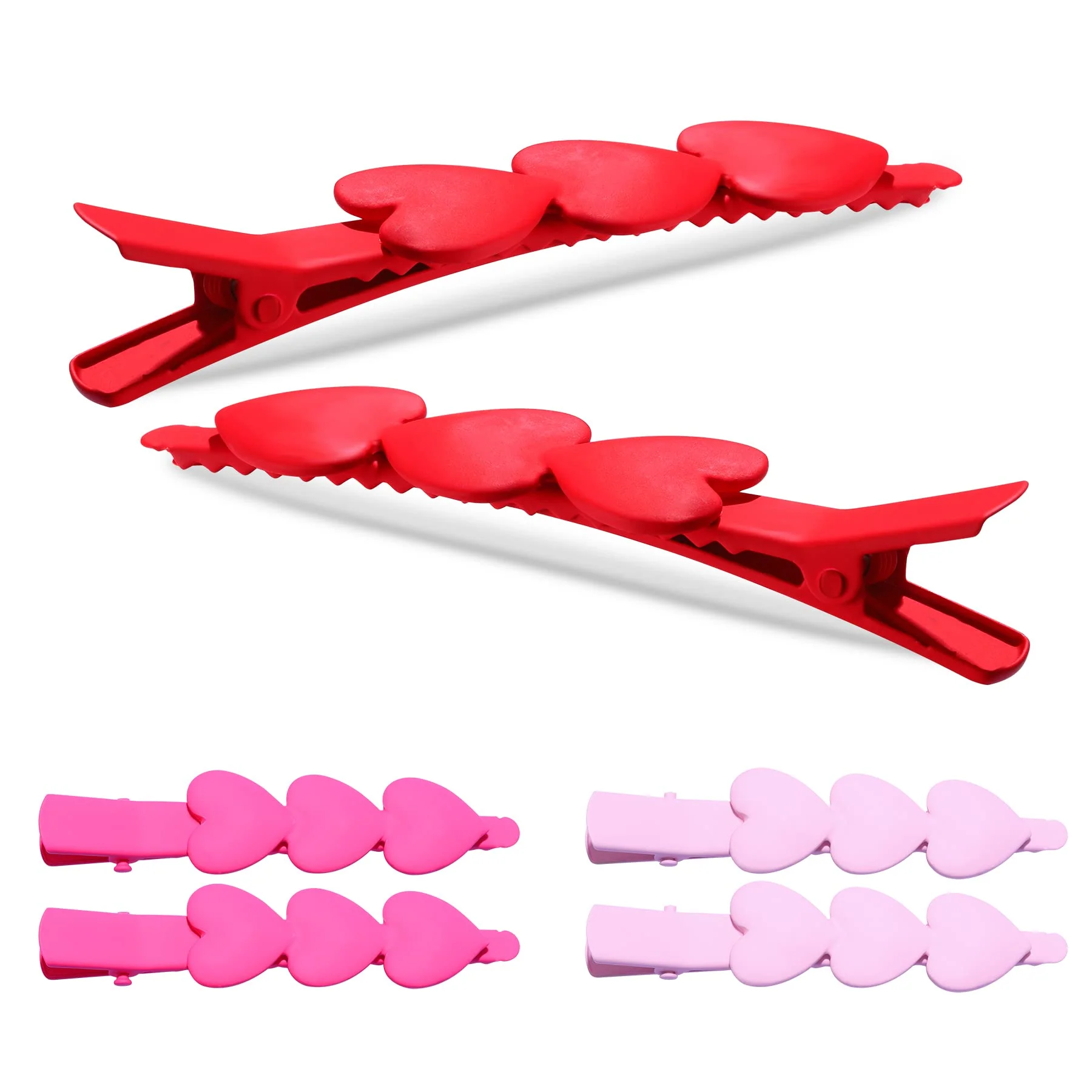 Expertly Made Valentine s Day Hair Clips Matte Cupid Heart Bright-coloured Hairpins for Women Girls Sweet Romantic Trio Love Alligator Clips Barrettes Pretty Artisan