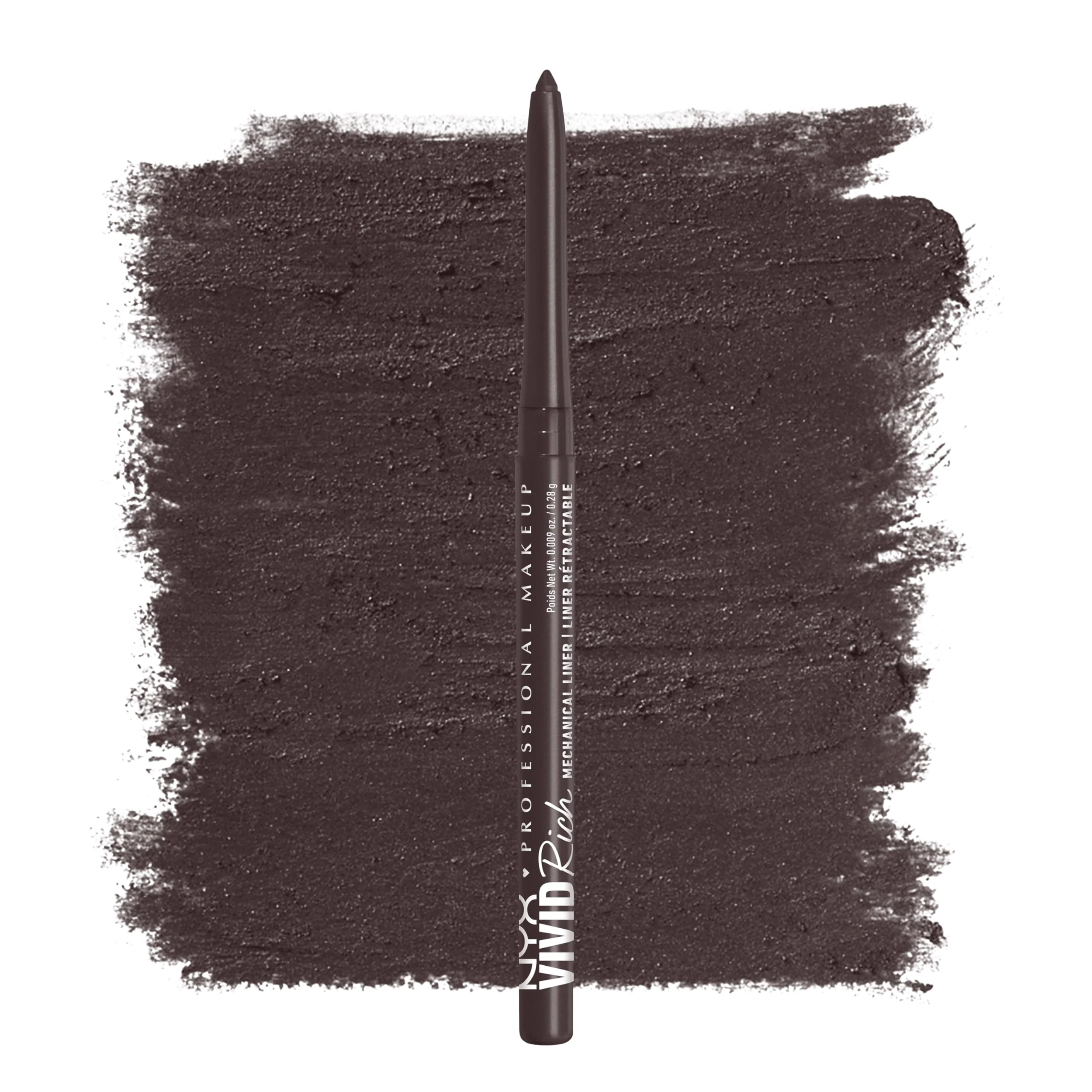 Authentic NYX PROFESSIONAL MAKEUP Vivid Rich Mechanical Eye Pencil Vivid Rich Mechanical Creamy Retractable Eyeliner - Smokin Topaz Brown Eyeliner Clean