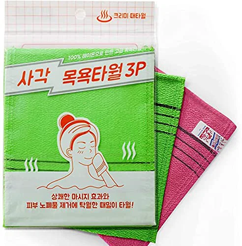 Detailed 9pcs Korean Asian Exfoliating Bath Washcloth Skin Massage Green 6pcs Red 3pcs Korean Italy Towel Removing Dry Dead Skin Cells Professional