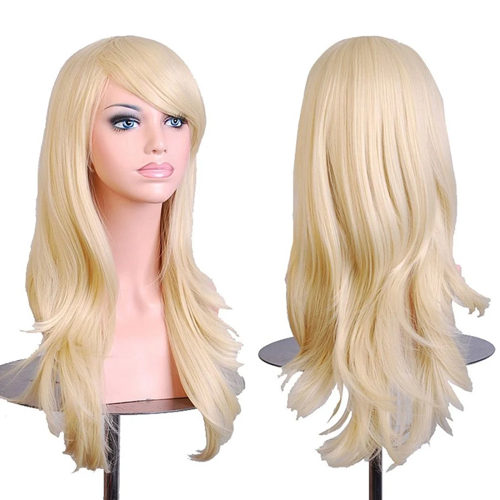 Clean ANESHE Wigs 28 Long Wavy Hair Heat Resistant Cosplay Wig for Women Light Blonde Exceptional