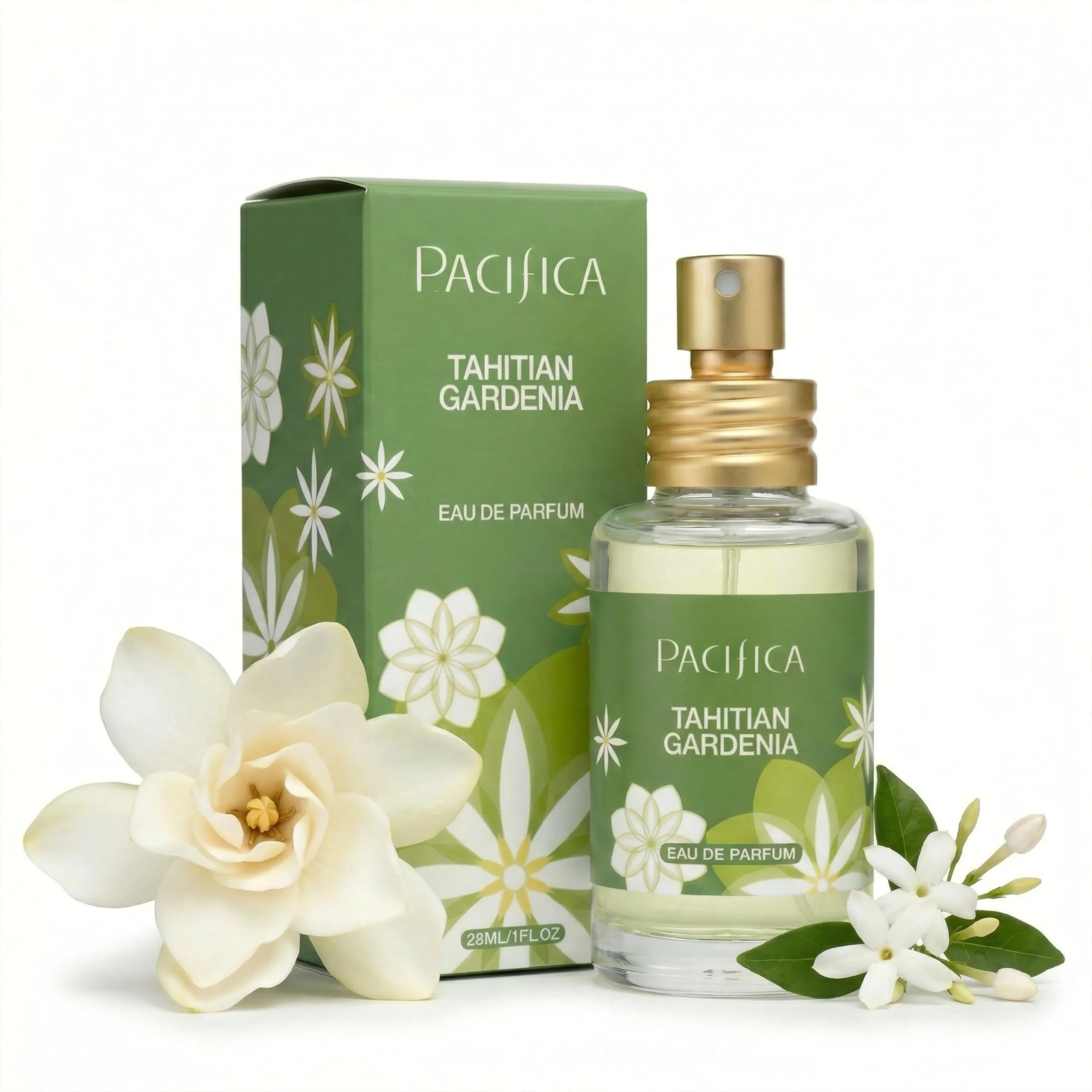 Modern Pacifica Tahitian Gardenia Perfume Spray 1oz - Tropical Floral Fragrance with Gardenia Bloom Jasmine Sweet Orange Warm Vanilla Coconut Notes Certified