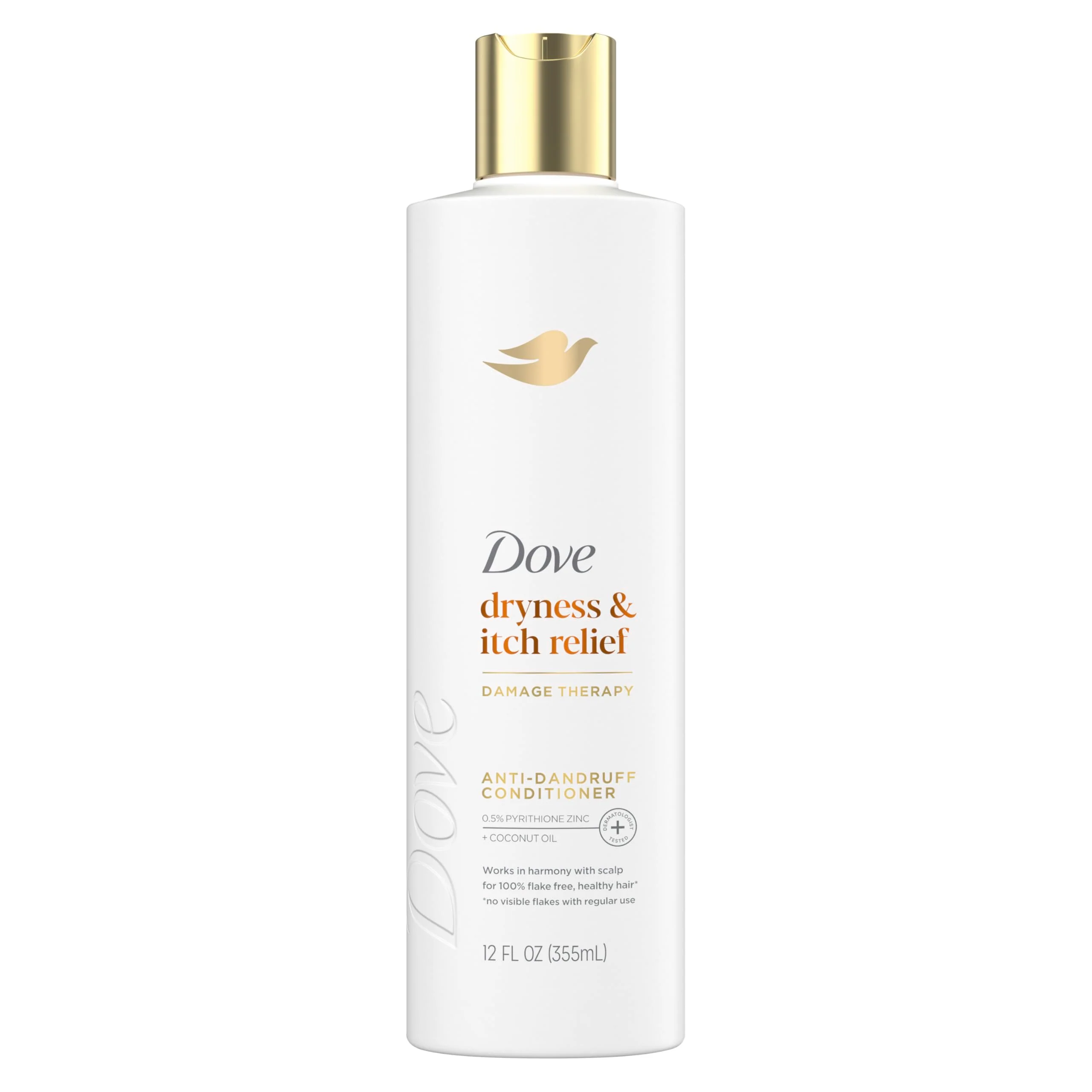 Healthy Dove Damage Therapy Derma Conditioner Dryness Itch for Flaky Scalp with Pyrithione Zinc and Coconut Oil 12 Fl Oz Verified