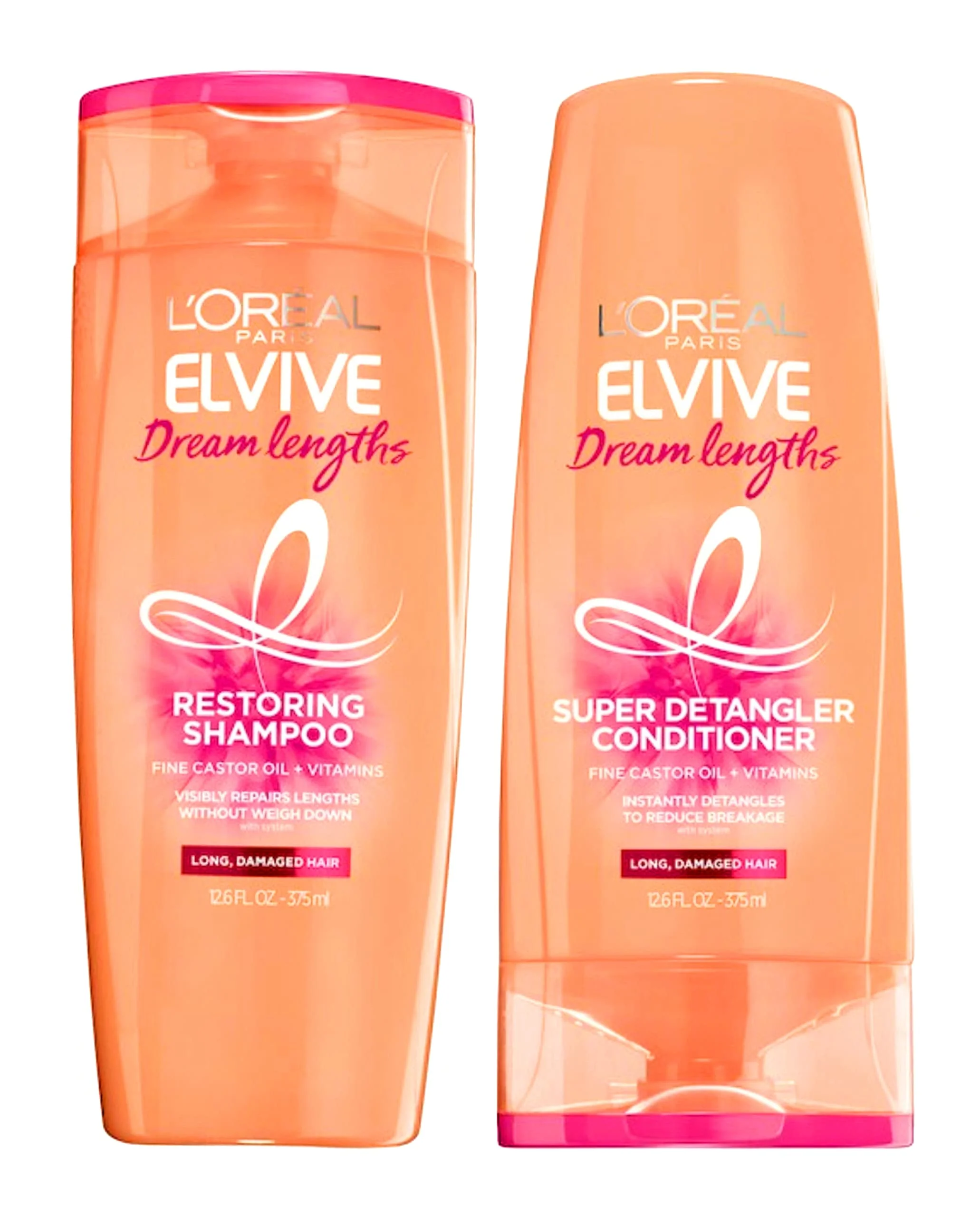Classic L'O Paris Elvive - Dream Lengths - Restoring Shampoo Super Detangler Conditioner Set - One Set Premium