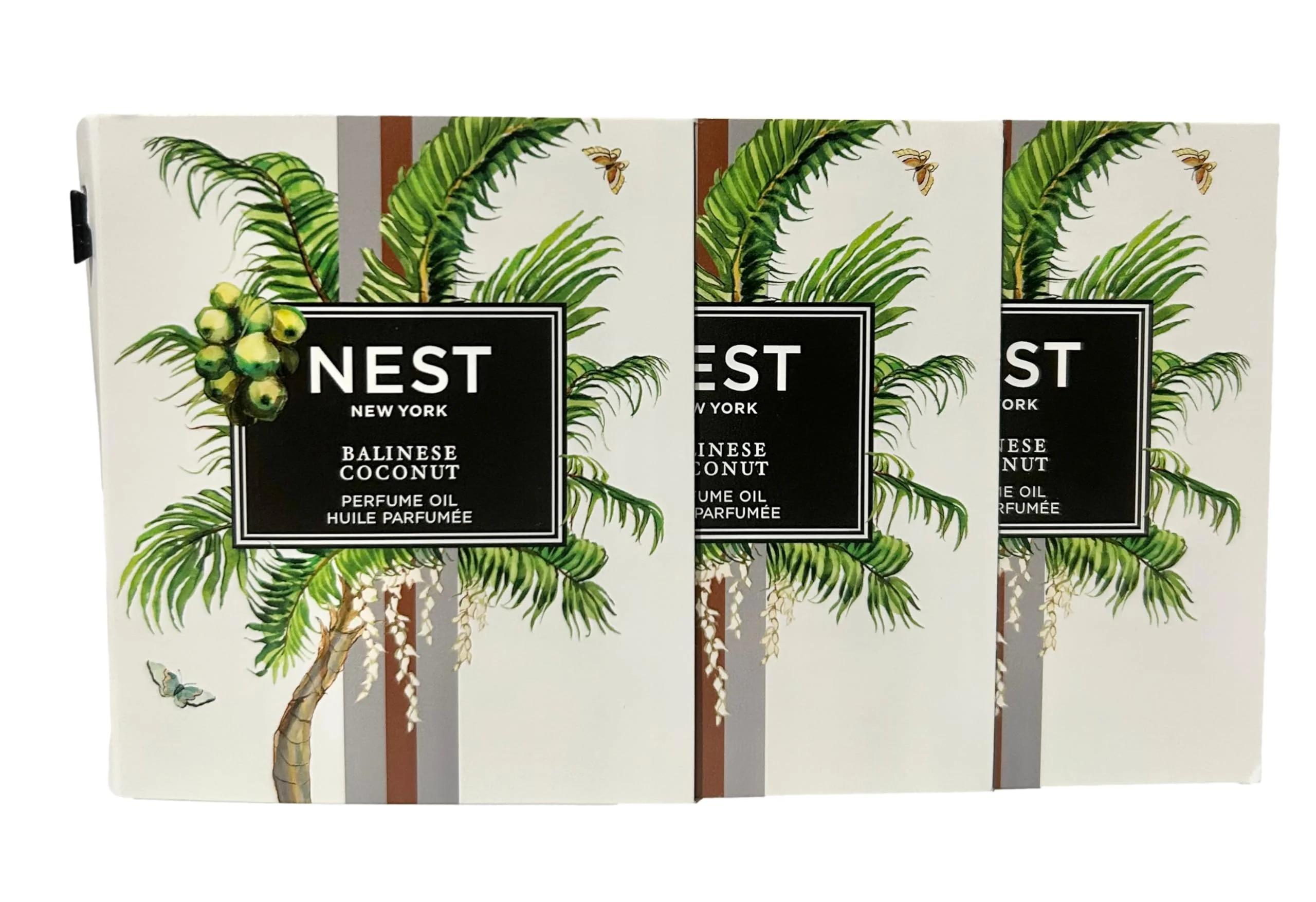 Elite NEST Balinese Coconut Sample Perfume Oil Parfum 1.5 ml 0.05 fl.oz - Vial SPLASH ON DABBER Set of 3 Vials 3543 Long-Lasting
