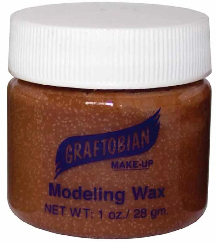Recyclable Graftobian Theatrical Modeling Wax Brown Color Pro Make-Up Special Effect 1oz Fine