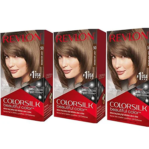 Stylish Revlon ColorSilk Hair Color 50 Light Ash Brown 1 ea Pack of 3 Comfortable
