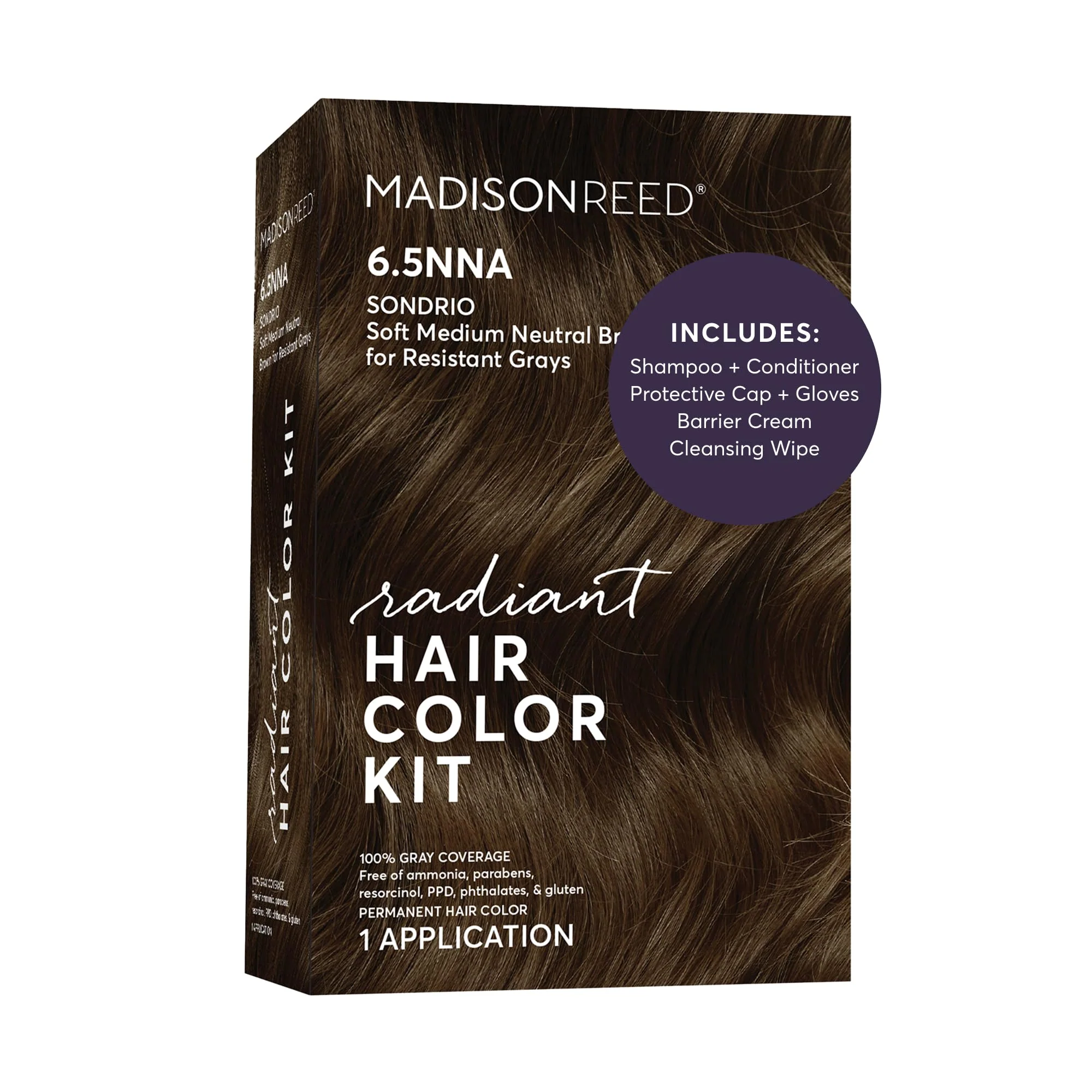 Enhanced Madison Reed Radiant Hair Color Kit - 6.5NNA Medium Neutral Brown Breathable