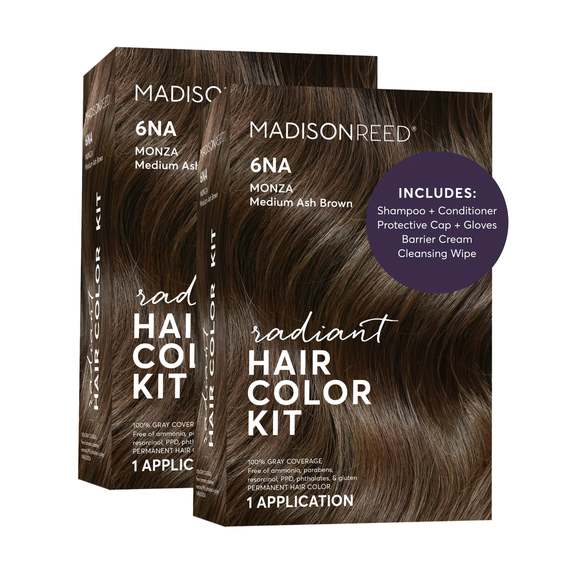Relaxed Madison Reed Radiant Hair Color Kit - 6NA Medium Ash Brown with Cool Smoky Undertones Monza Brown Permanent Hair Dye Dimensional Gray Hair Minimalist