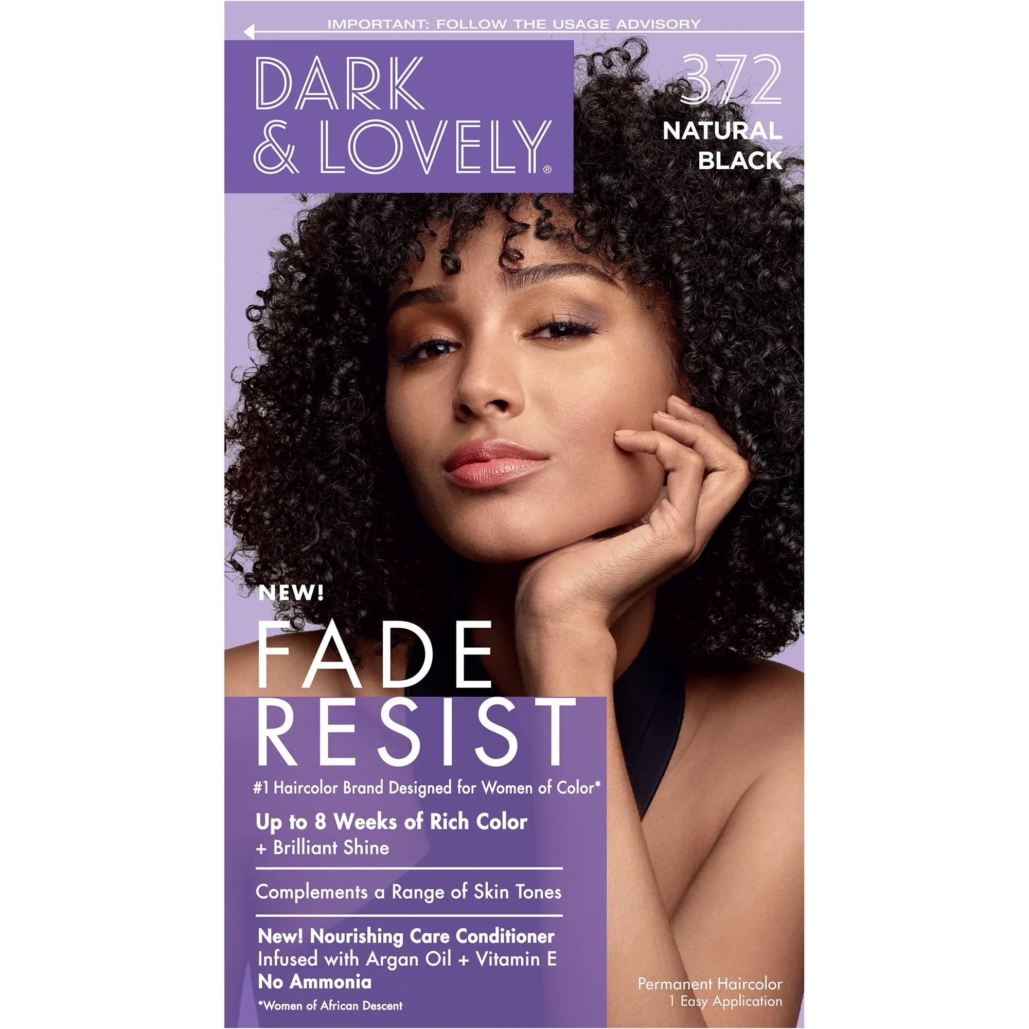 Prestigious Dark Lovely Color 372 Natural Black 6 Pack Organic