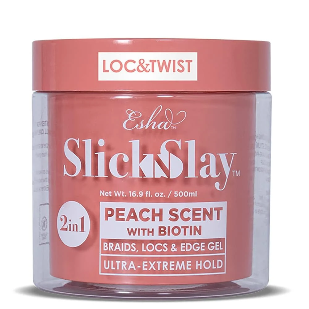 Professional Esha Slick N Slay Braiding Gel - 3-in-1 Ultra Extreme Hold Hydrating Conditioning Shining Fast Dry Locking Gel for Locs Twists Braids and Edges Comfortable