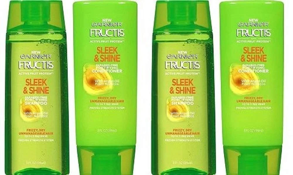 Premium Material Garnier Fructis Sleek Shine 2 Shampoo 2 Conditioner 3 oz Travel Personal Size Clean