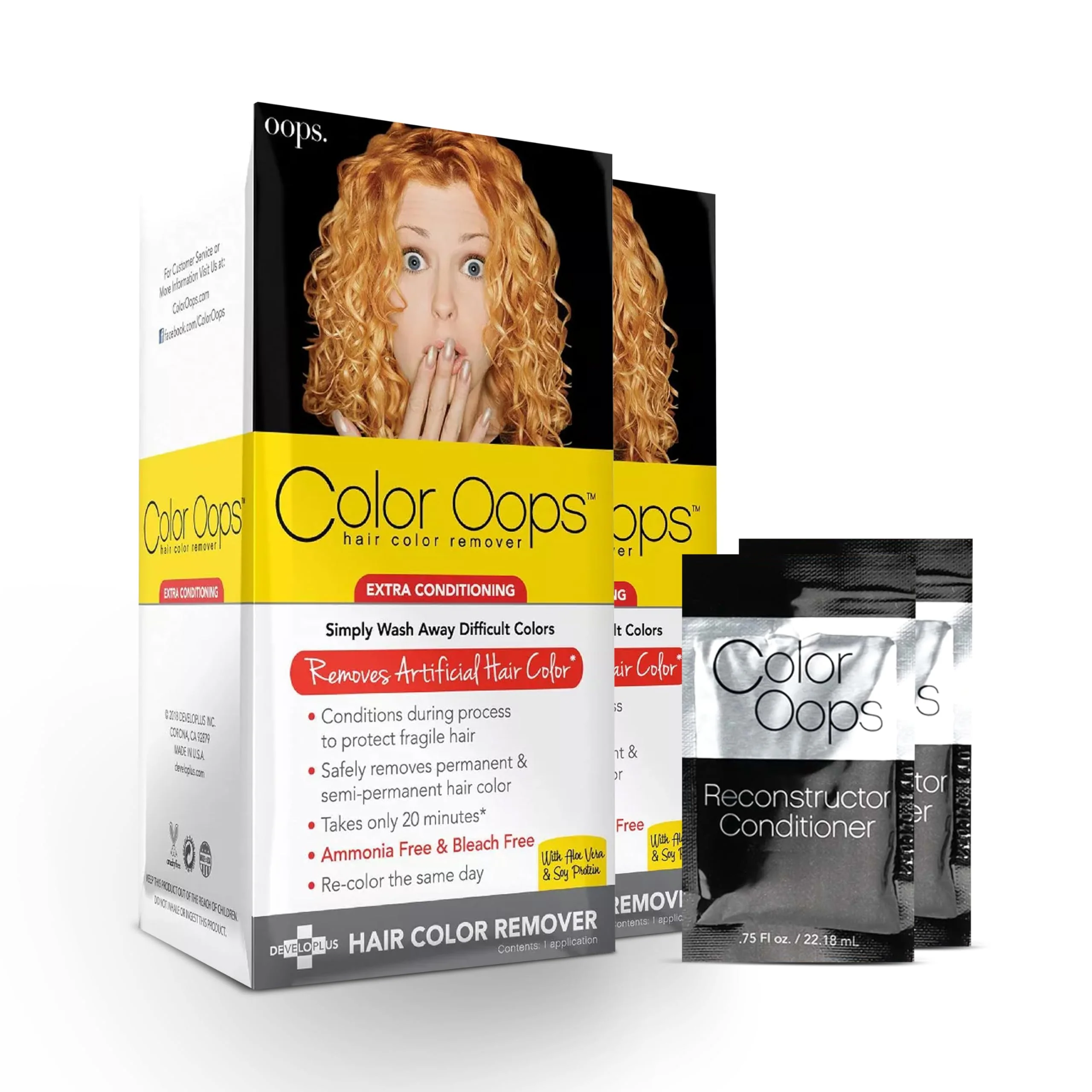 Exceptional Color Oops Extra Conditioning Hair Color Remover and Reconstructor Conditioner Bundle 2 Pack Hair Dye Remover Processes in 20 Minutes Safely Versatile