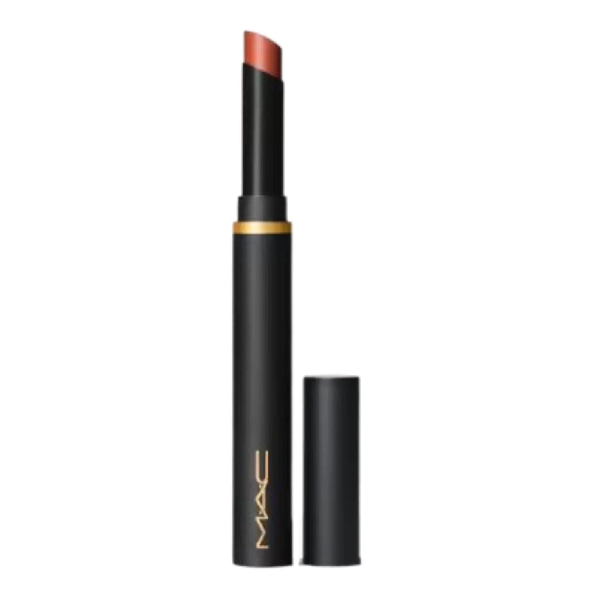 Effective MAC Powder Kiss Velvet Blur Slim Stick Lipstick - 884 Nutmeg Ganache Warm Brown Exclusive