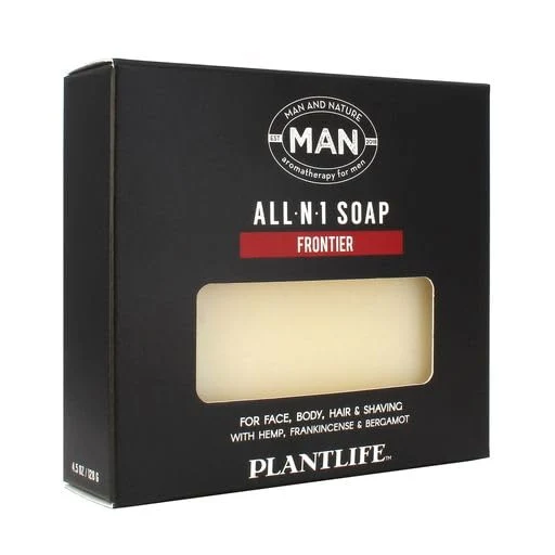 Powerful Plantlife Man and Nature All-N-1 Bar Soap - Moisturizing and Soothing Soap for Your Skin - Hand Crafted Using Plant-Based Ingredients - Made in Carefully Designed