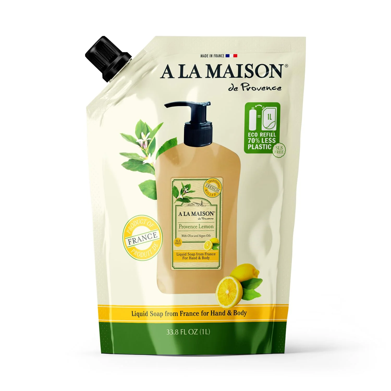 Original Design A la Maison Provence Lemon Liquid Soap Refill Pouch 33.8 FZ Casual