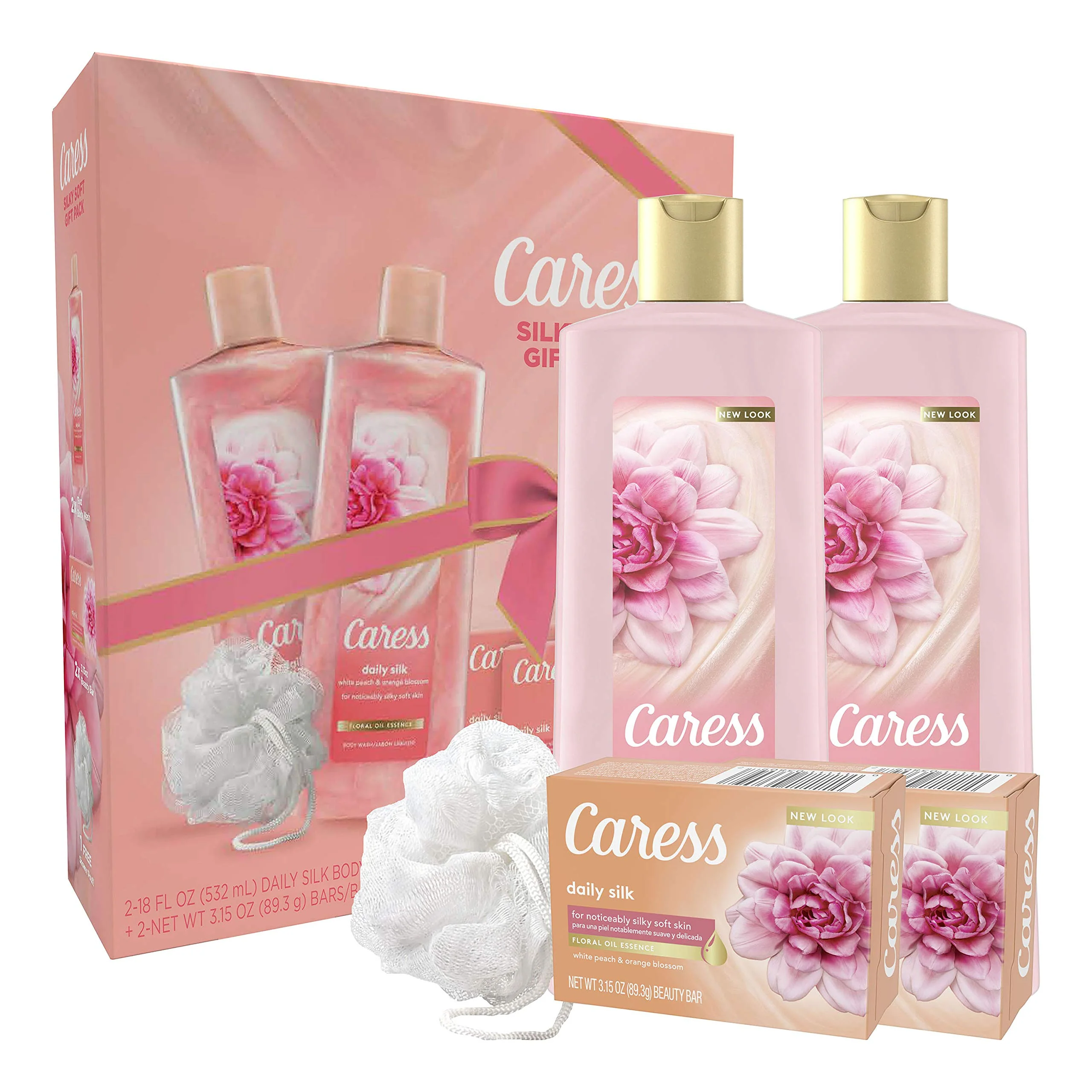 Optimized Caress Daily Silk Bar Soap Hydrating Body Wash Gift 4 count High-Performance