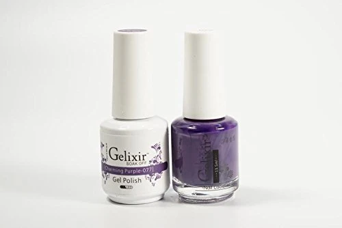 Traditional Gelixir Duo Matching Gel and Nail Polish Made in USA. 077-Charming Purple Solid