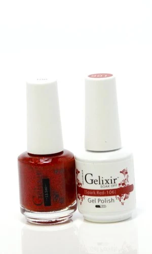 Classic Gelixir matching color gel nail lacquer Spark Red - 106 Dependable