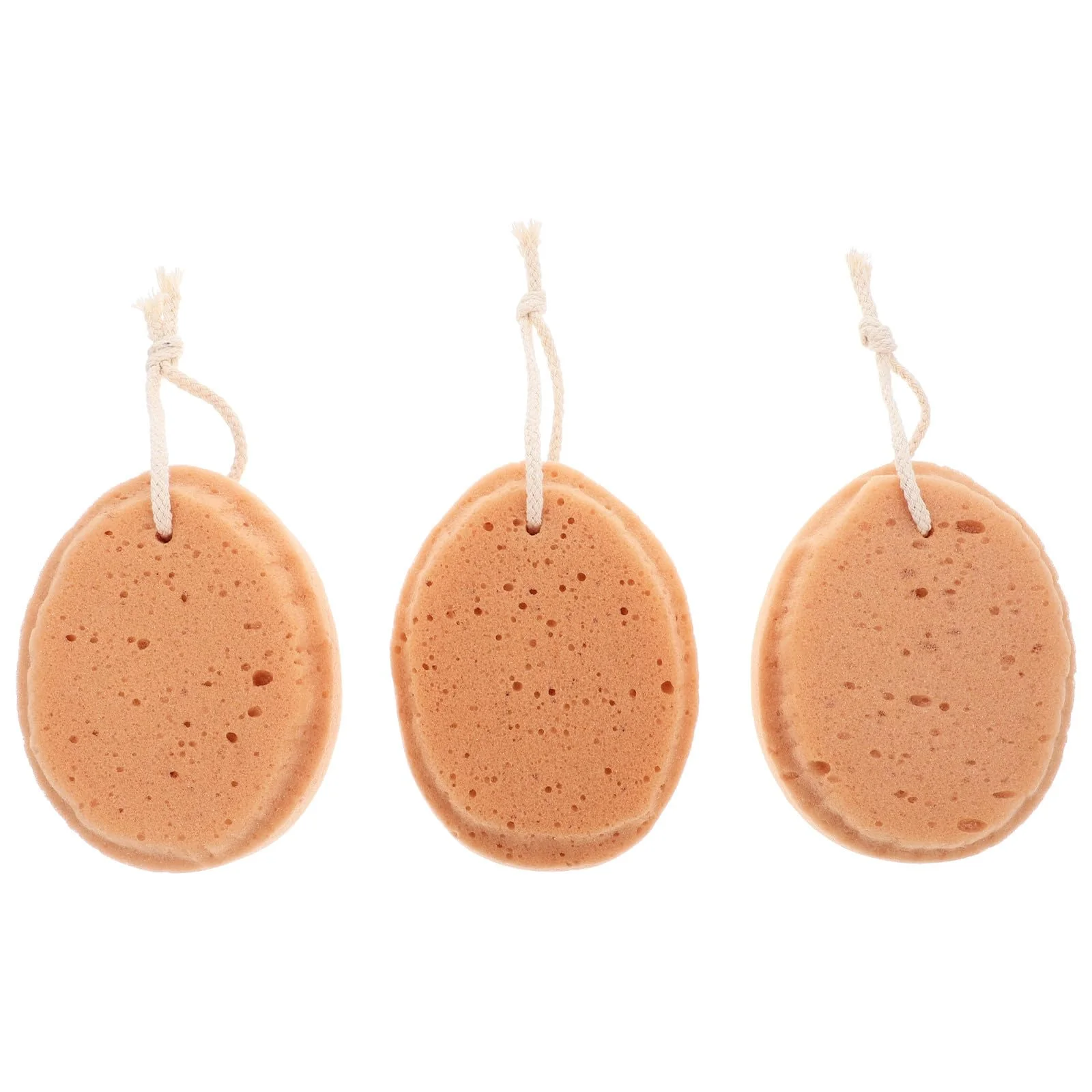 Pure SAFIGLE 3pcs Honeycomb Bath Sponges and Adults Soft Sponge Bath Body Scrubber Set and Adult Bathing Light Brown High-Grade