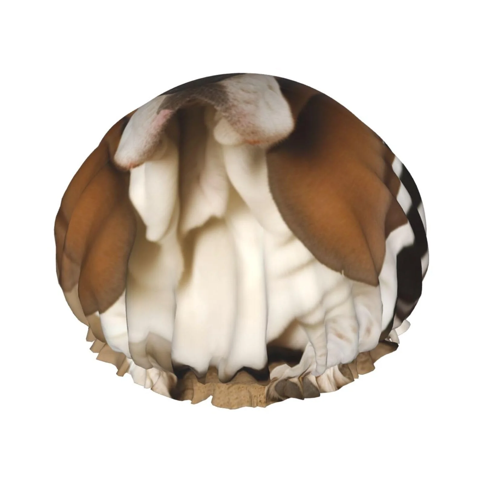 Refined Basset Hound Shower Cap for Women Men Large Reusable Shower Bonnet Double-Layer Waterproof Bath Caps Elastic Band Hair Hat for All Hairstyles Exclusive