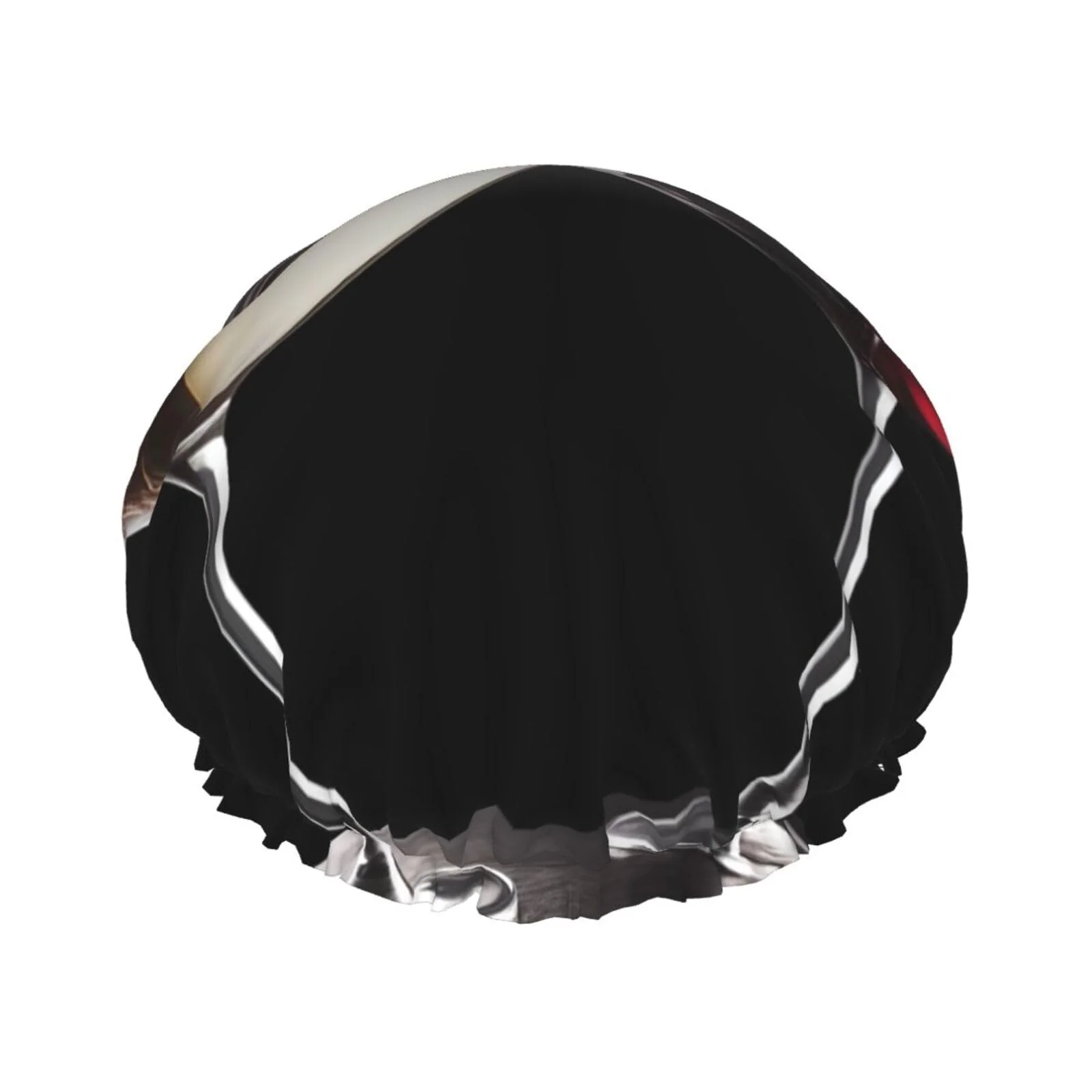 Refined Red Wine Glasses Shower Cap for Women Men Large Reusable Shower Bonnet Double-Layer Waterproof Bath Caps Elastic Band Hair Hat for All Hairstyles Original