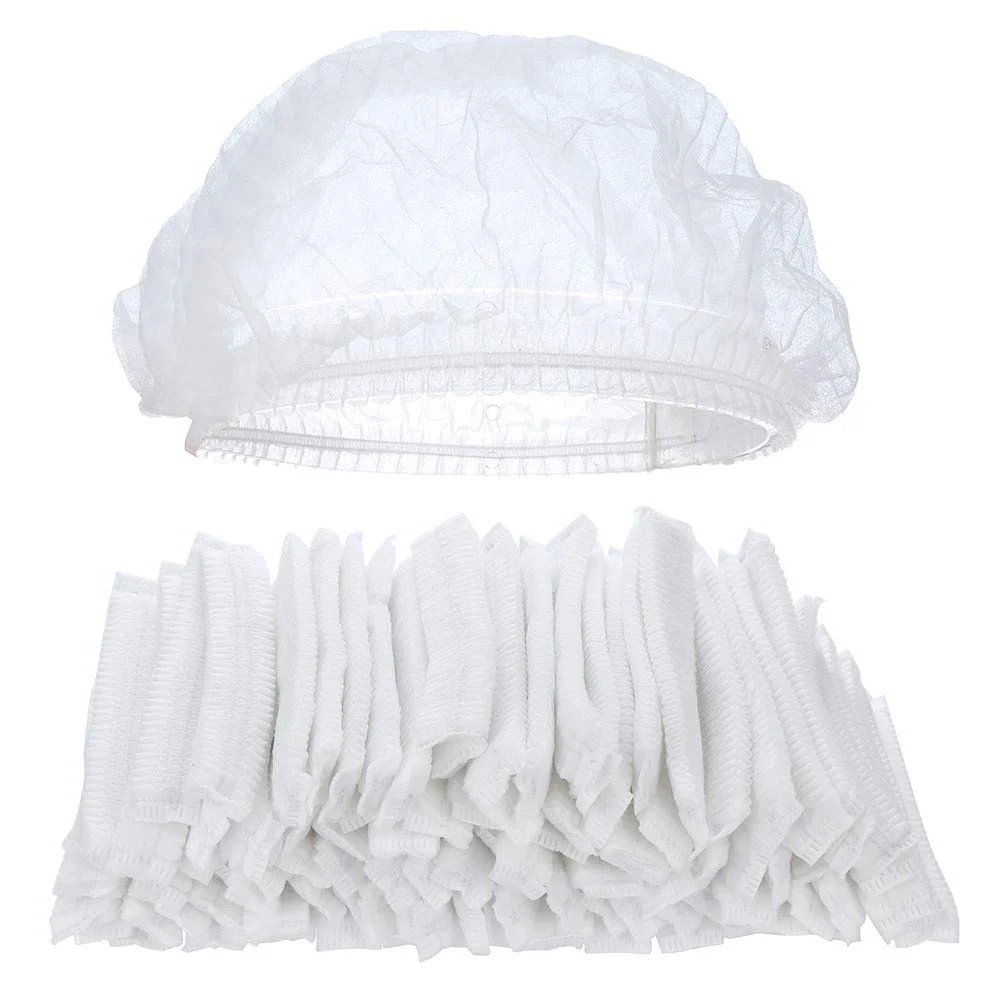Secure Tvoip 100Pcs 19 Disposable Cap Hair Net Cap Hair Hat Anti Dust Net Bouffant Cap Non-Woven Head Cover Hat Elastic Cleaning Hair Protect Hat Cap Recyclable