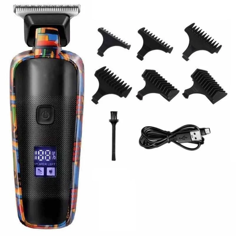 Excellent QDKVTNDJZ Hair Clippers Beard Trimmer for Men Multifunction Men's Professional Electric Actuator Printed Graffiti Shaving Face USB Charging Crafted