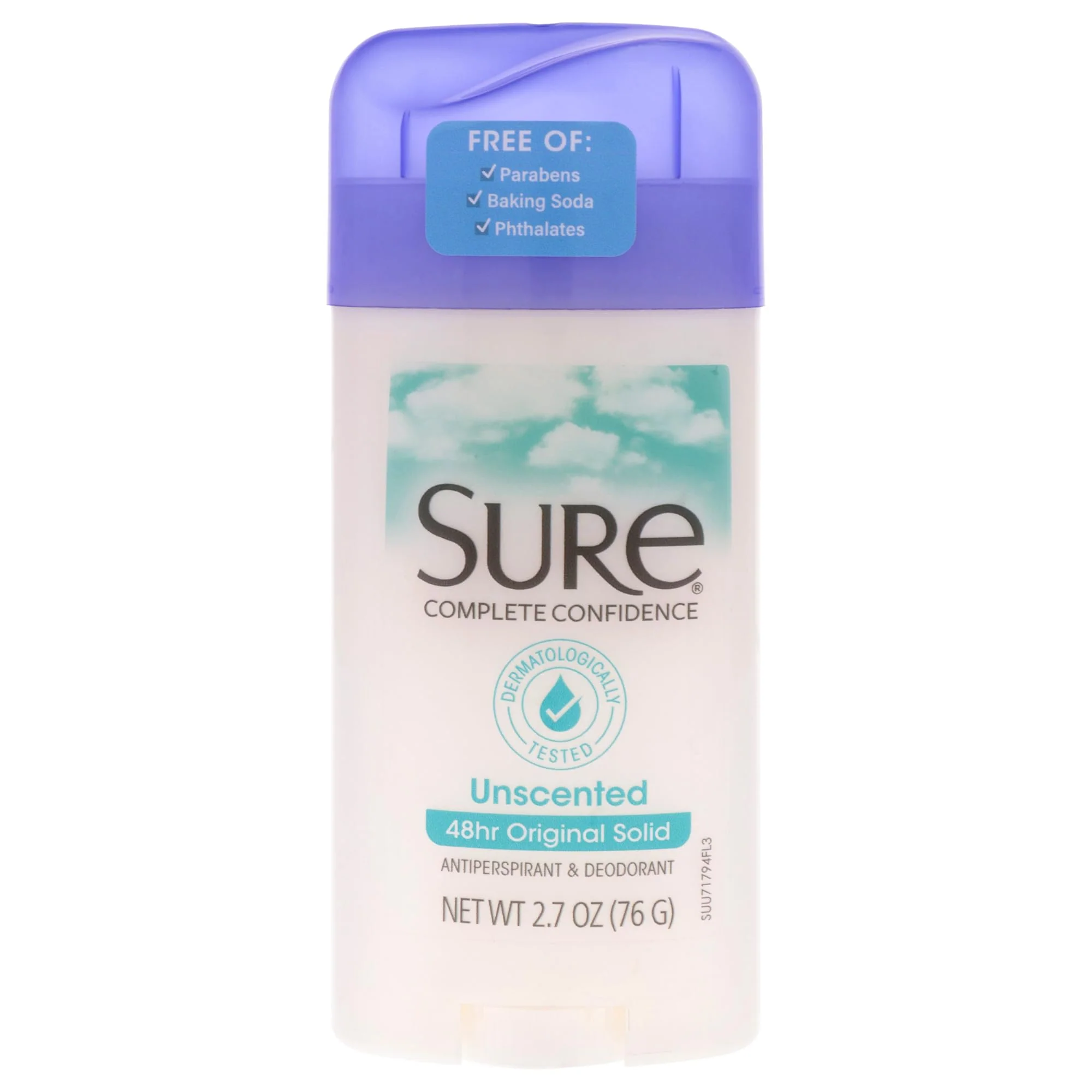 Green Sure Solid Unscented Anti-Perspirant Deodorant 2.70 oz- Packaging may vary Effective