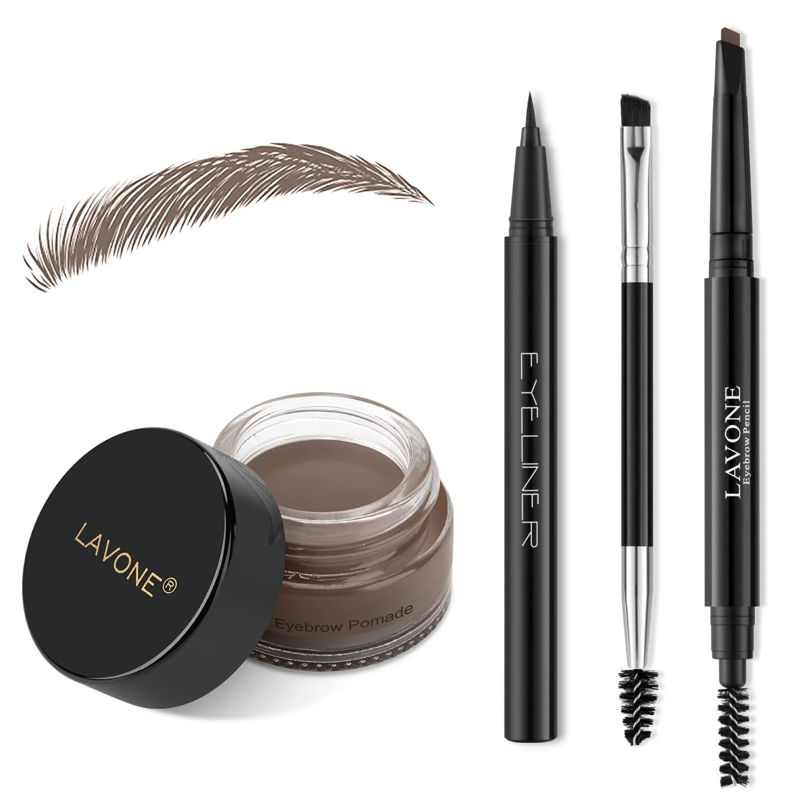 Comfortable LAVONE Eyebrow Stamp Pencil Kit for Eyebrows Makeup with Waterproof Eyebrow Pencil Eyeliner Eyebrow Pomade and Dual-ended Eyebrow Brush - Light Trusted