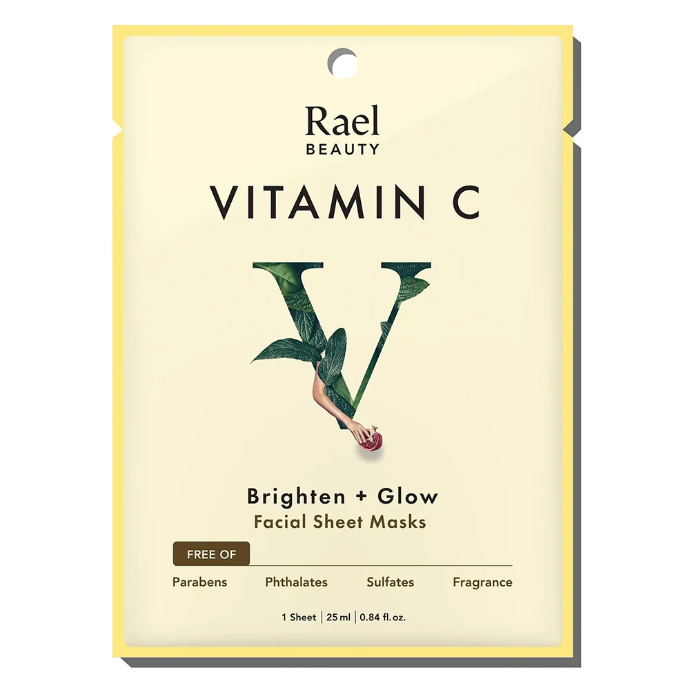 Enhanced Rael Beauty Vitamin C Brighten Plus Glow Facial Sheet Mask 0.84Oz 25ml 1Ea World-Class