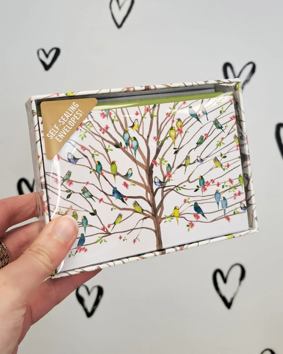 Innovative Budgie Tree 14 Greeting Cards Effective
