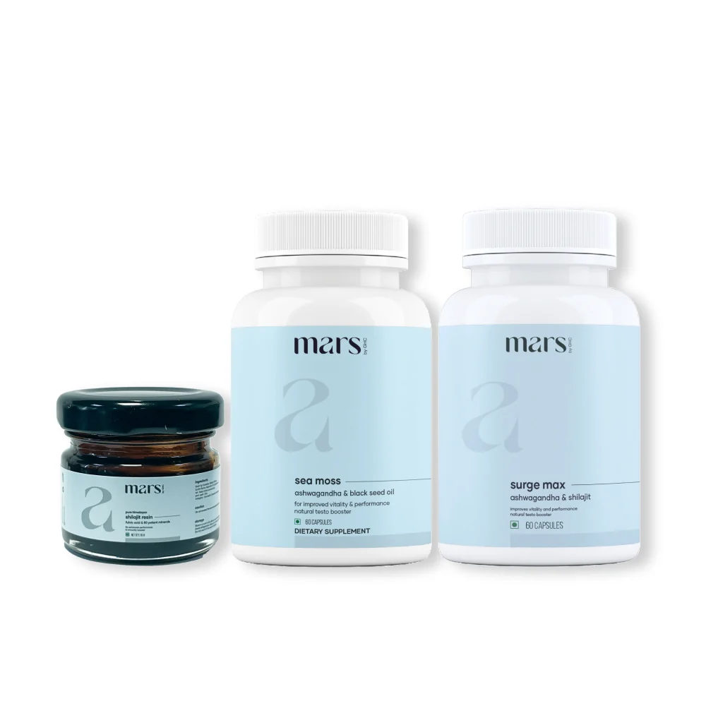 Fine Crafted Performance Plus Combo Pure Himalayan Shilajit Resin Natural Ashwagandha Caps Natural Sea Moss Caps Contemporary