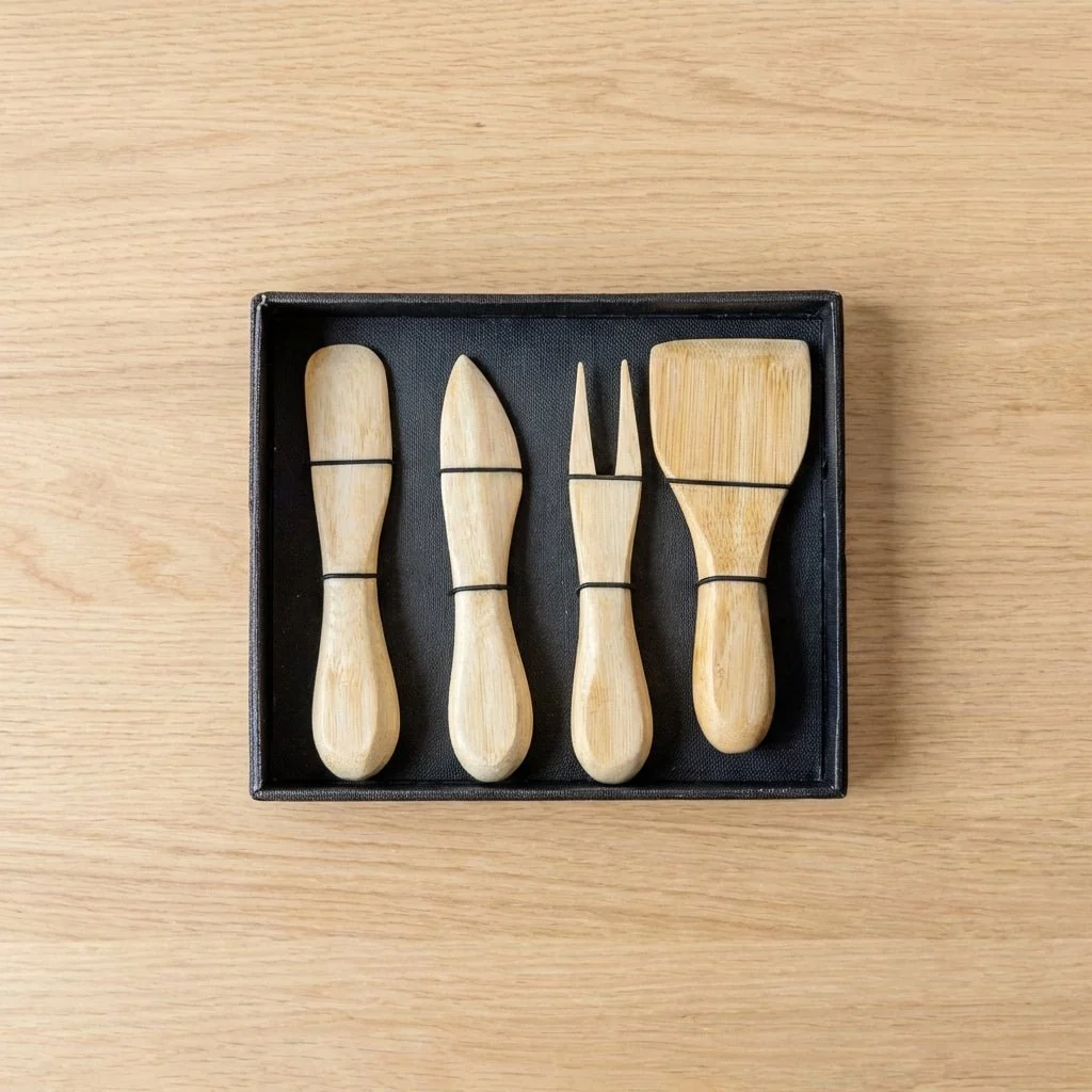 Top-Quality Bamboo Cheese Knife Box Set Enhanced