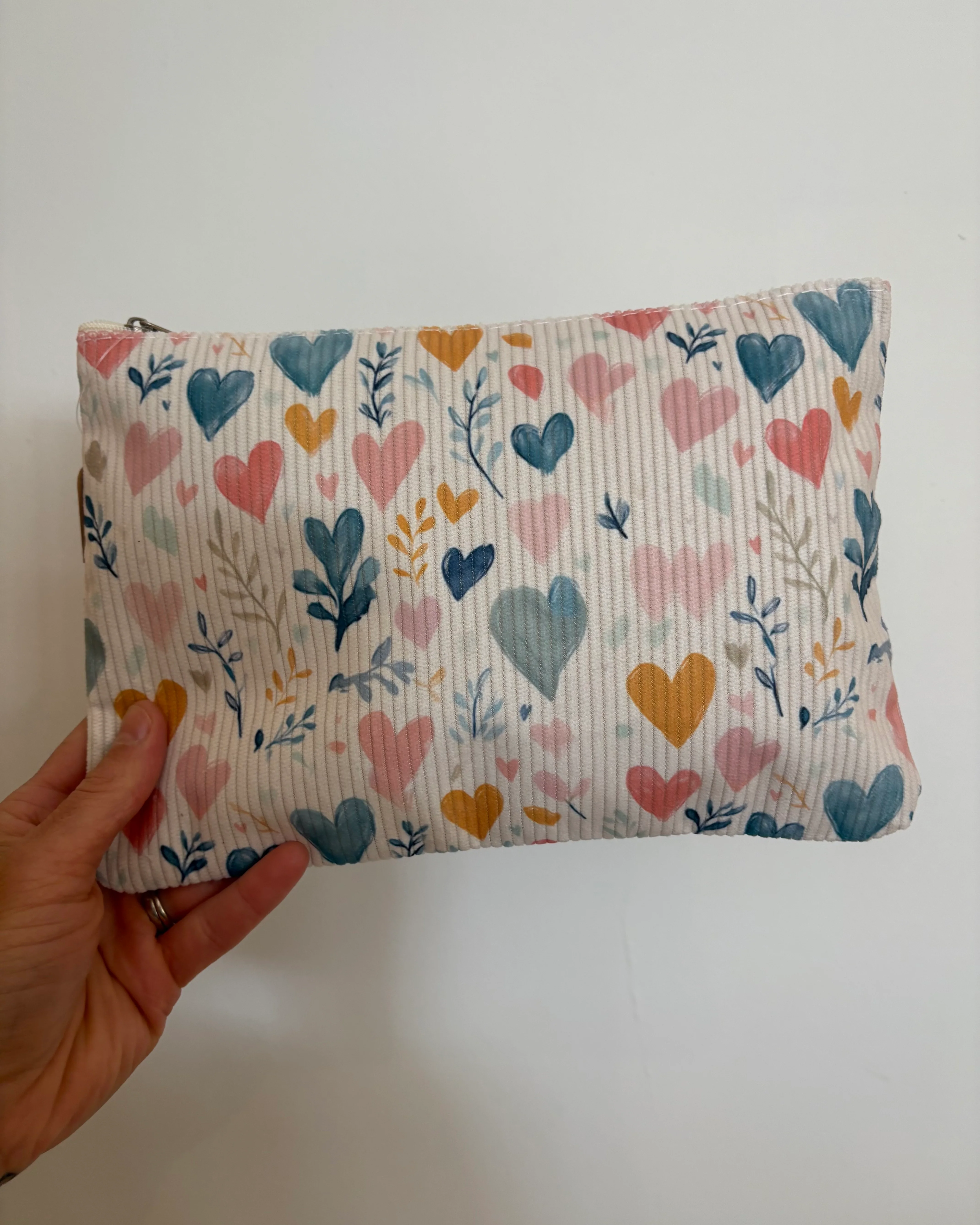 Specialty Pastel Heart Cosmetic Bag Smooth